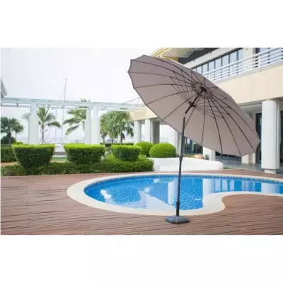 Parasol droit Shanghai inclinable 3m - Aluminium & polyester - Taupe