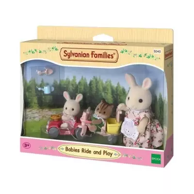 Ensemble SYLVANIAN FAMILIES - Tricycle & Mini Voiture Bébés - Jaune