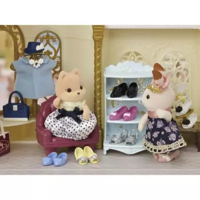 Figurine miniatures SYLVANIAN FAMILIES - Valisette de Mode et Grande Soeur Chien caramel