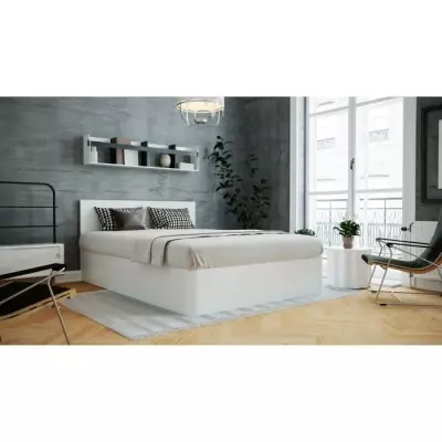 Izan Lit coffre adulte 160x200 - Blanc - Sommier inclus Izan Lit coffre adulte 160x200 - Blanc - Sommier inclus