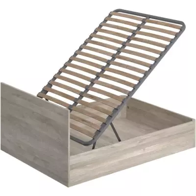 Lit coffre adulte en mélaminé Chêne 140x190 cm - Fabriqué en Espagne Lit coffre adulte en mélaminé Chêne 140x190 cm - Fabriqué en Espagne