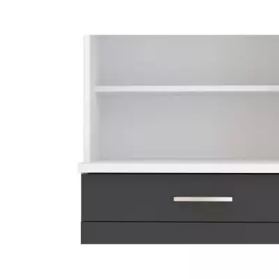 Buffet de cuisine éco L 60 cm - Gris et blanc mat