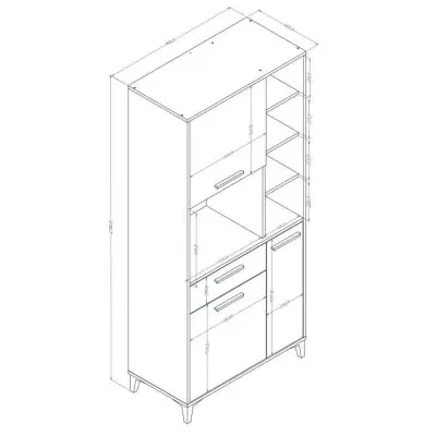 Buffet de cuisine 80cm chêne - Compact et pratique