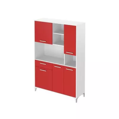 Buffet de cuisine éco 120cm - Rouge mat & certifié FSC