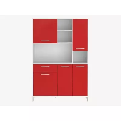 Buffet de cuisine éco 120cm - Rouge mat & certifié FSC