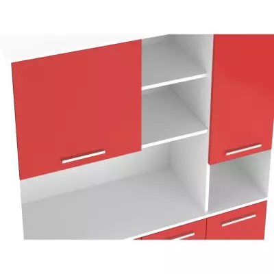 Buffet de cuisine éco 120cm - Rouge mat & certifié FSC