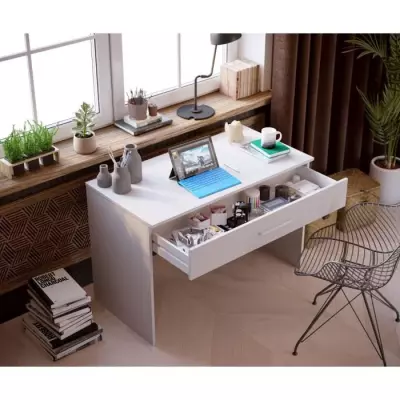 Bureau grand tiroir chêne - Organisez avec style - 110 x 56 x 81,5 cm