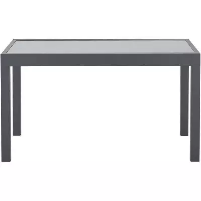 Table de jardin extensible rectangulaire 6-10 pers. aluminium-verre - L 135-270 x H 75 x P 9