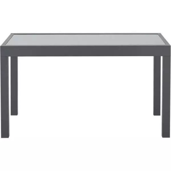 Table de jardin extensible rectangulaire 6 a 10 personnes - Structure aluminium - Plateau verre trempé - L 135-270 x H 75 x P 9