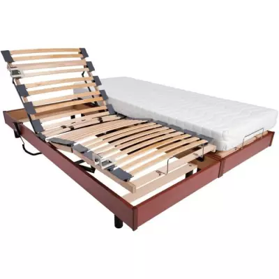 Ensemble relaxation matelas + sommiers électriques 2x80x200 - Made in France