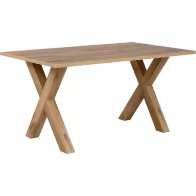 Table à manger MANZANO - Chêne Flagstaff - 8 pers. - L160 x H75 x P90 cm