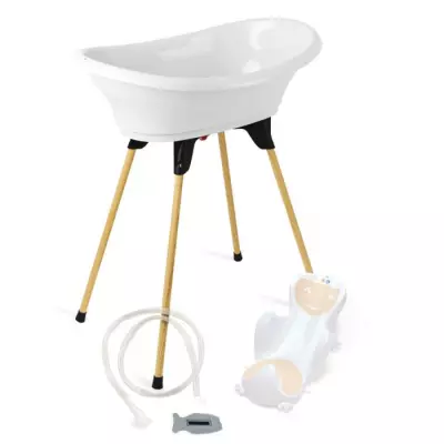 Pack baignoire THERMOBABY VASCO 5 en 1 Blanc muguet - Fabriqué en France (BAIGNOIRE)