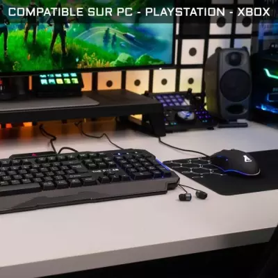 Pack Gamer 3 en 1 - The G-Lab - COMBO HELIUM - Ensemble Clavier Souris