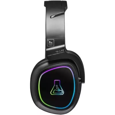 Casque Gamer Sans Fil The G-Lab KORP PROMENTHIUM - Microphone RGB - Noir