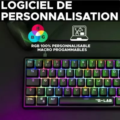 Clavier Gamer The G-Lab KEYZ THALLIUM TKL - Switch Rouge - RGB - Azerty