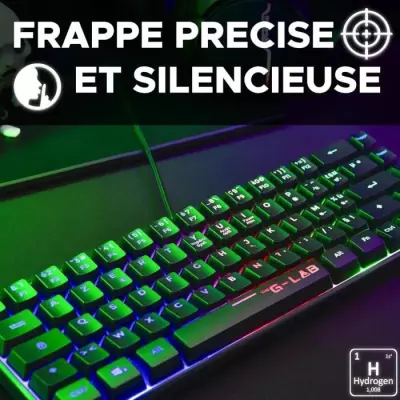 Clavier Gamer Compact 60% - The G-Lab KEYZ HYDROGEN