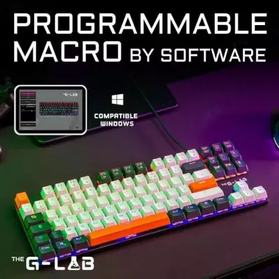 Clavier Gaming Mécanique TKL 3 coloris (Blanc+Noir+Orange)