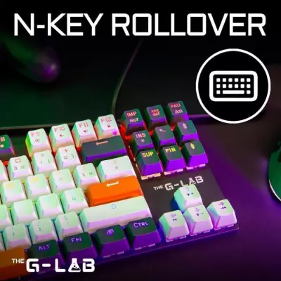 Clavier Gaming Mécanique TKL 3 coloris (Blanc+Noir+Orange)