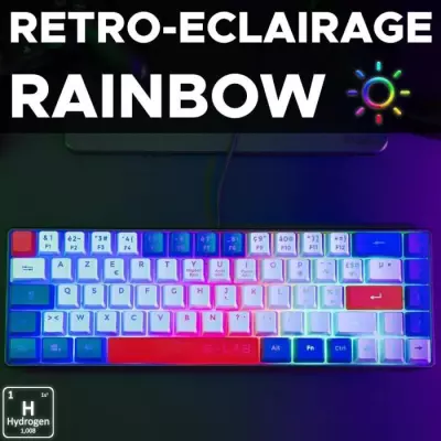Clavier Gamer Compact rétroéclairé - G-Lab KEYZ HYDROGEN
