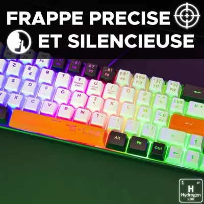 Clavier Gamer Compact Retroéclairé - The G-Lab KEYZ HYDROGEN