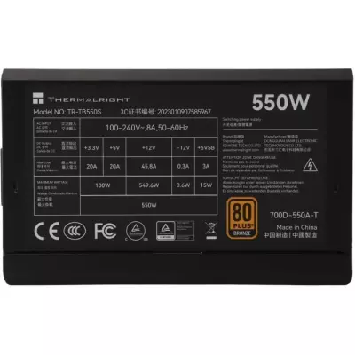 Bloc d'alimentation PC THERMALRIGHT TB550S 550W 80+ Bronze - Non modulaire