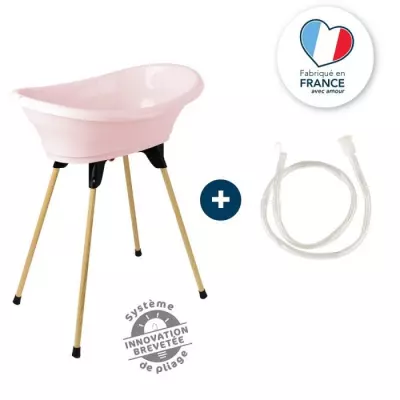 Ensemble baignoire Vasco rose poudré : pratique et responsable!