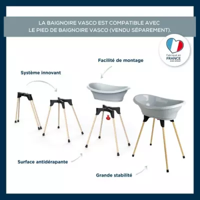 Baignoire Vasco Gris Charme - Plus responsable, Made in France