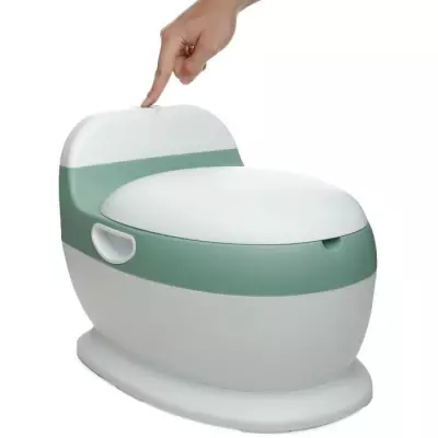 Mini toilette THERMOBABY Vert Sauge - Confortable avec bruit de chasse d'eau
