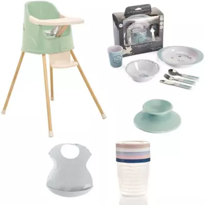 Pack Repas YOUPLA - Thermobaby : Chaise haute et vaisselle avec 5 boîtes de conservation Pack Repas YOUPLA - Thermobaby : Chaise haute et vaisselle avec 5 boîtes de conservation