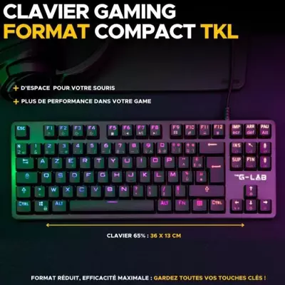 Clavier Gamer TKL Mécanique RED SWITCH - RGB Low Profile