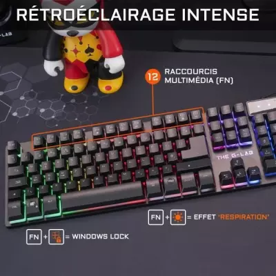 Pack Gamer 2 en 1 - The G-Lab - COMBO KRYPTON - Clavier et Souris Filaires