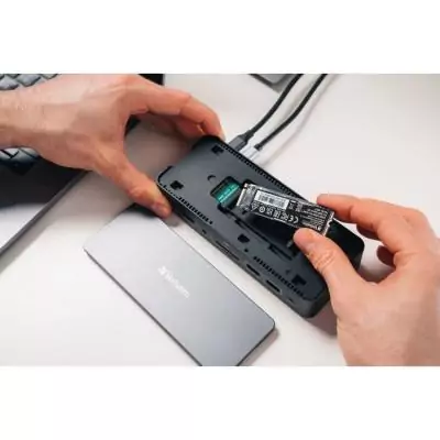 Station d'accueil portable USB-C 3.2 - VERBATIM - Pro CDS-15SSD - Avec SSD 256 Go inclus - Gris