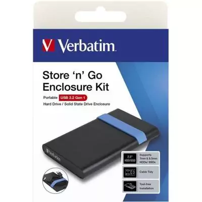 Boitier externe - VERBATIM - Store'N'Go USB 3.2 - SATA - 2,5 - Noir