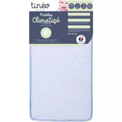 Matelas Climatisé TINEO 70x140x10cm - Made in France - Respirant & Confortable
