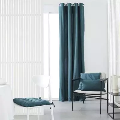 Rideau à œillets en coton 100% Paon - 140x240cm - PROMO !