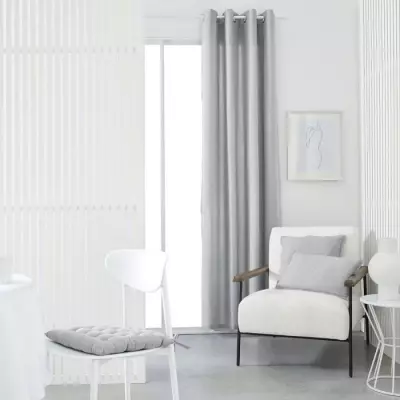Rideau à œillets en coton 100% - 140x240cm - Acier