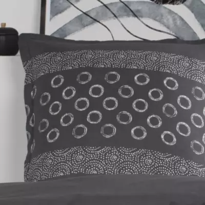 Parure de lit Coton 1 personne - Imprimé Gris Gael