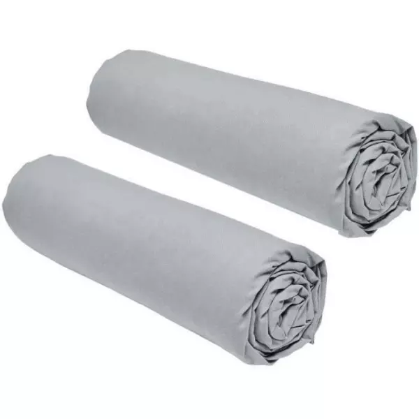 Lot de 2 draps housses TODAY Essential - 90 x 190 cm - 1 personne - 100% Coton - Acier