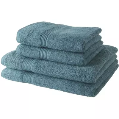 Ensemble Luxe 100% Coton: 2 Serviettes 50x90 + 2 Draps 70x130 - Paon