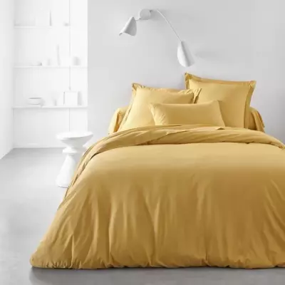 Taie de traversin TODAY Essential - 100% Coton uni - Ocre