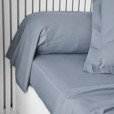 Taie de traversin TODAY Essential en 100% coton uni - Denim
