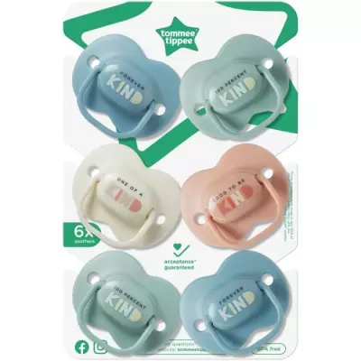 Sucettes TOMMEE TIPPEE - Lot de 6 - Orthodontique Symétrique