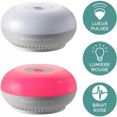 Veilleuse dreammaker avec CrySensor: lumière rouge, bruit rose