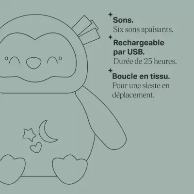 Veilleuse Mini Peluche Ollie La Chouette - Aide au sommeil nomade