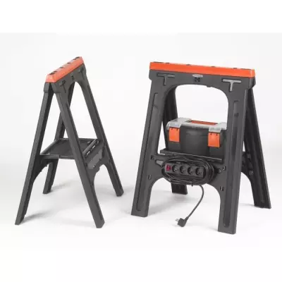 Lot de 2 tréteaux pliants TOOD - 200 kg - 60x10x80 cm