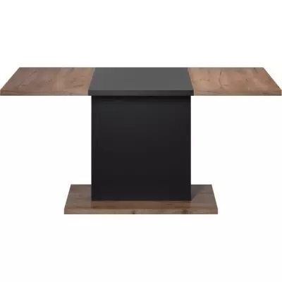 Table à manger KENDO 6 personnes - Chêne ambré et noir - L160 x P80 x H76 cm