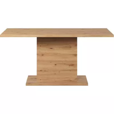 Table à manger fixe 6 personnes - Effet chêne artisan - L160 x P80 x H76 cm