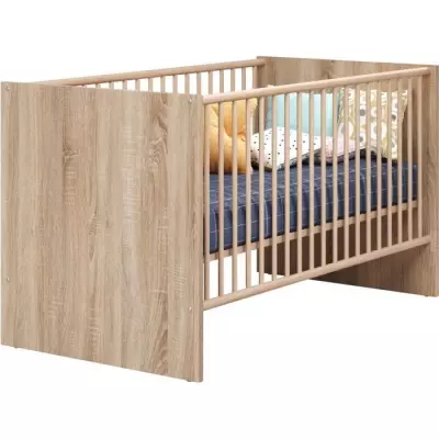 Ensemble chambre bébé duo NIKO - Lit 70x140 cm + Commode à langer - Chêne naturel