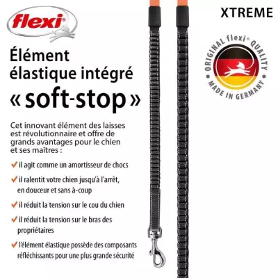 Laisse sangle TRIXIE flexi XTREME XS 3m Noir/Orange