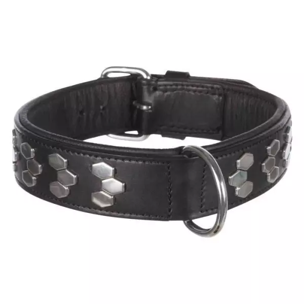 Active collier TRIXIE - Design stylisé - Cuir - Taille L - 45–55 cm - Noir